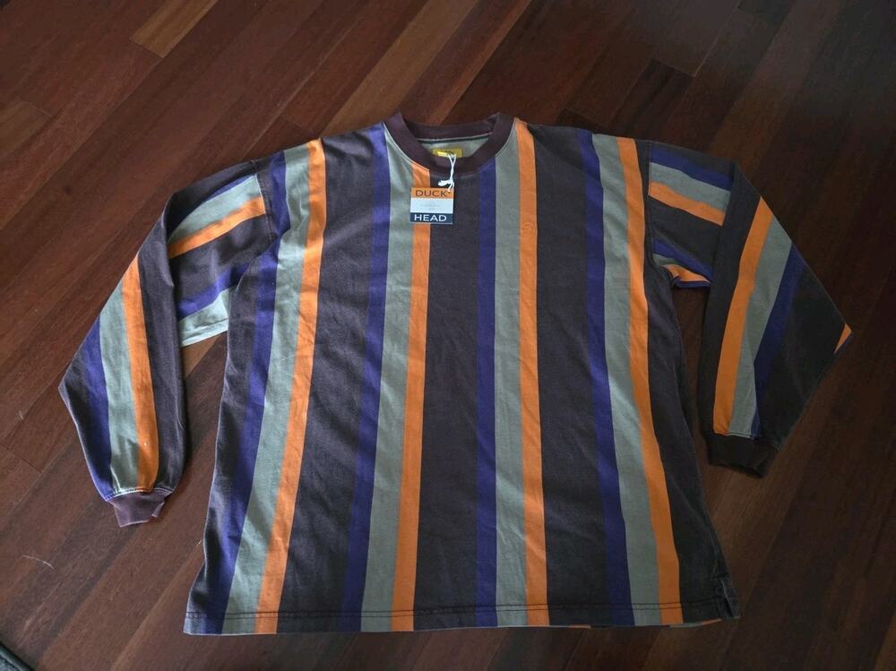 Vintage New Duck Head Striped Long Sleeve Striped Shirt Size XL